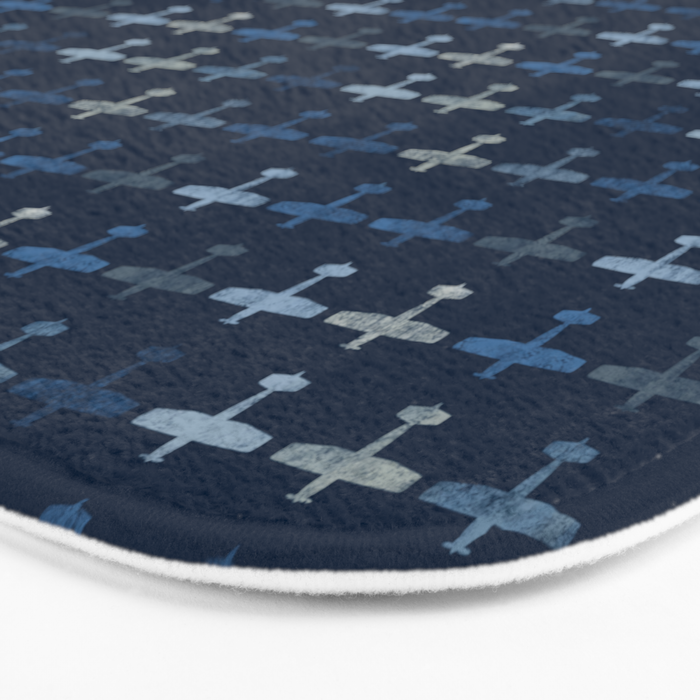 Blue airplane pattern Bath Mat Gallery Image 3