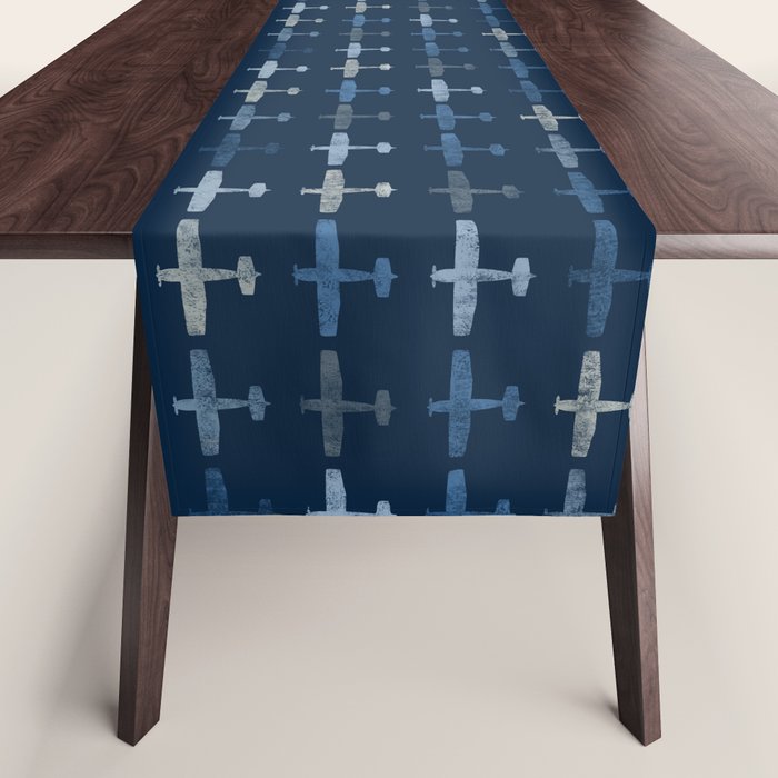 Blue airplane pattern Table Runner Gallery Image 1