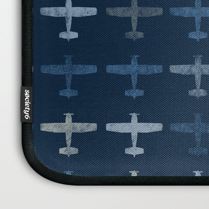 Blue airplane pattern Laptop Sleeve Gallery Image 3