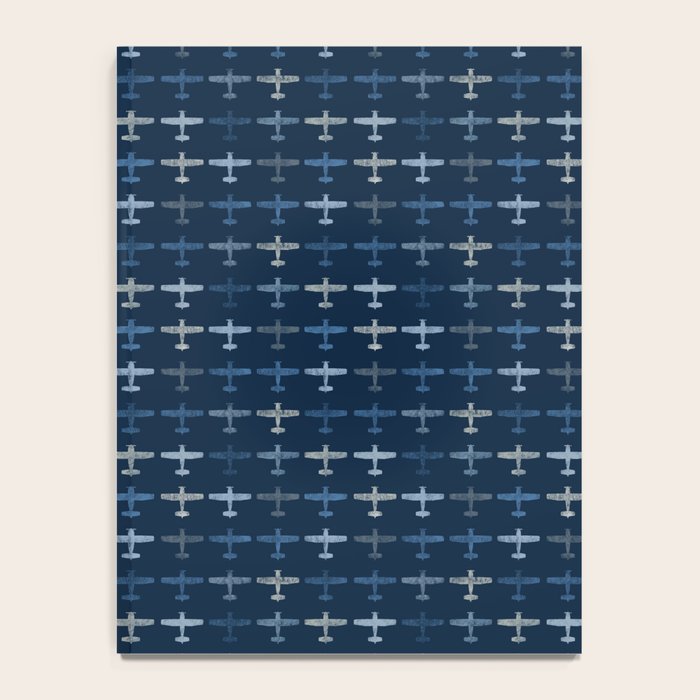 Blue airplane pattern Notebook Gallery Image 4