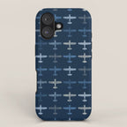 Blue airplane pattern iPhone Case Gallery Image 1