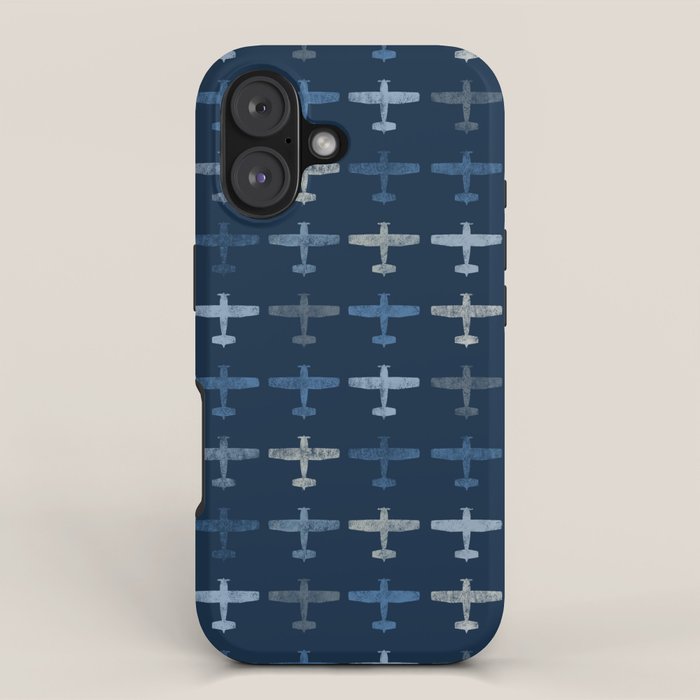 Blue airplane pattern iPhone Case Gallery Image 1