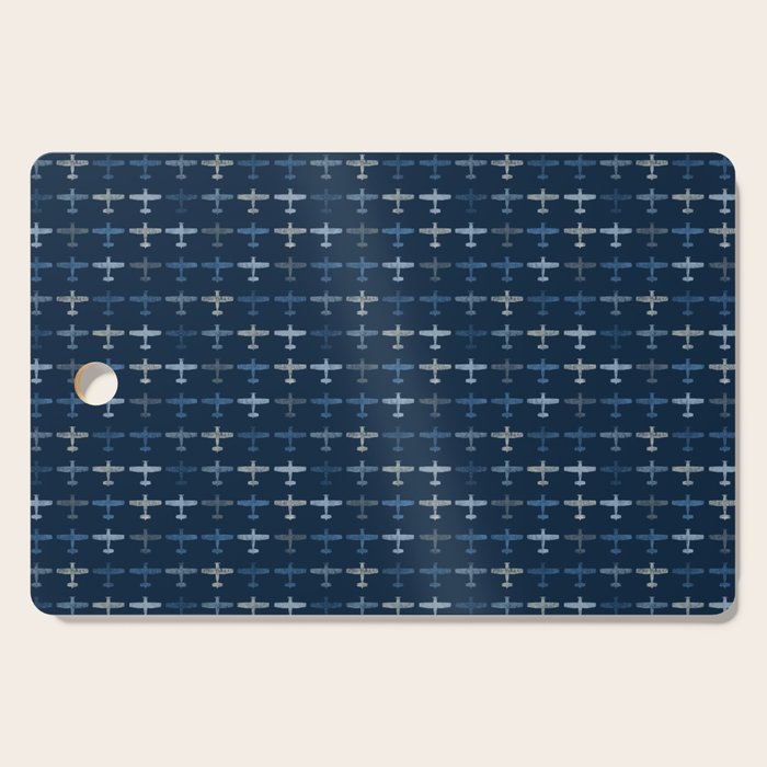 Blue airplane pattern Cutting Board Gallery Image 1