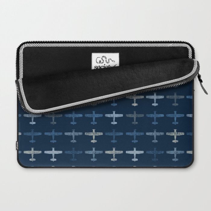 Blue airplane pattern Laptop Sleeve Gallery Image 2