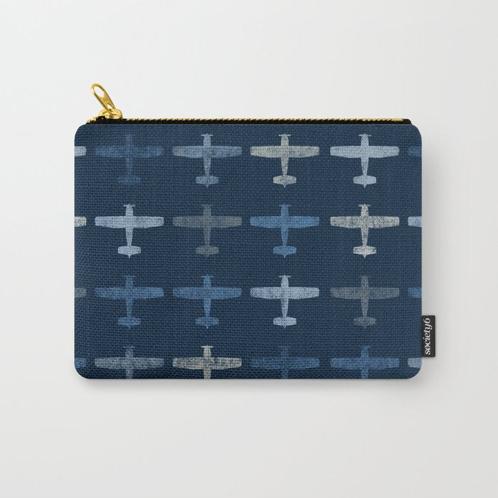 Blue airplane pattern Carry All Pouch Gallery Image 1