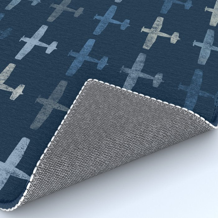 Blue airplane pattern Rug Gallery Image 4