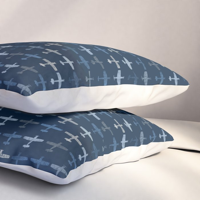 Blue airplane pattern Pillow Sham Gallery Image 3