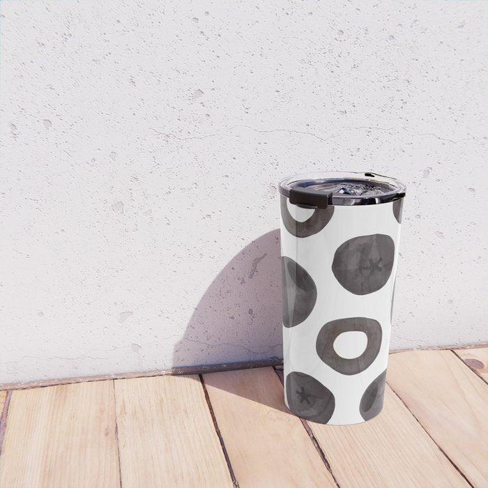 Black olive watercolor pattern print Travel Mug Gallery Image 4