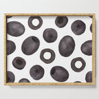 Black olive watercolor pattern print Serving Tray Gallery Image 1