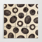 Black olive watercolor pattern print Wood Wall Art Gallery Image 1