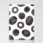 Black olive watercolor pattern print Stationery Card Gallery Image 2