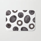 Black olive watercolor pattern print Bath Mat Gallery Image 1