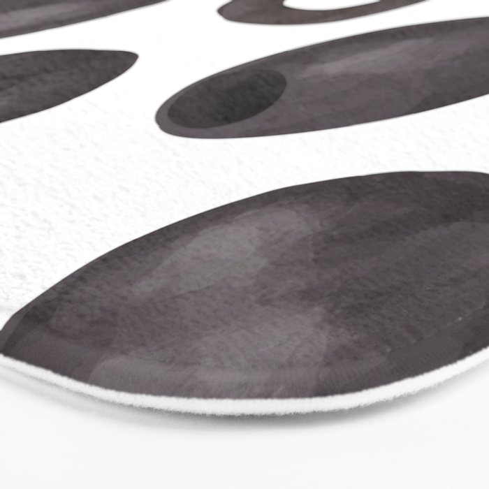 Black olive watercolor pattern print Bath Mat Gallery Image 3