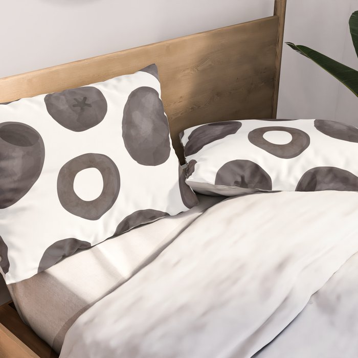Black olive watercolor pattern print Pillow Sham Gallery Image 2