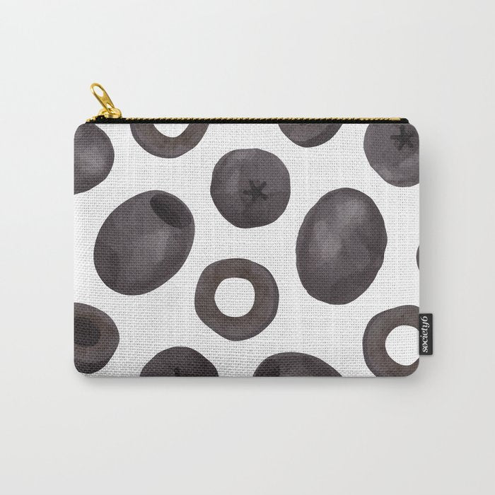 Black olive watercolor pattern print Carry All Pouch Gallery Image 1