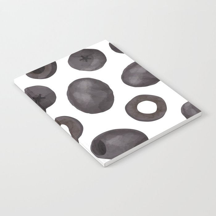 Black olive watercolor pattern print Notebook Gallery Image 2