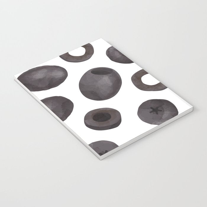 Black olive watercolor pattern print Notebook Gallery Image 3