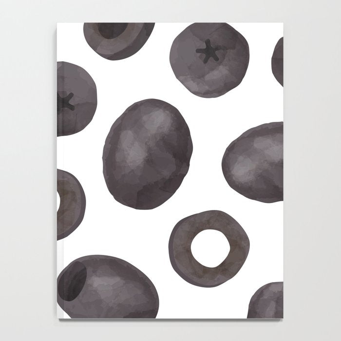 Black olive watercolor pattern print Notebook Gallery Image 4