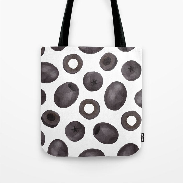 Black olive watercolor pattern print Tote Bag Gallery Image 1