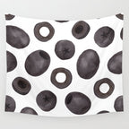 Black olive watercolor pattern print Wall Tapestry Gallery Image 4