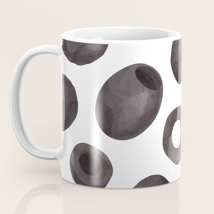 Black olive watercolor pattern print Coffee Mug Gallery Image 3