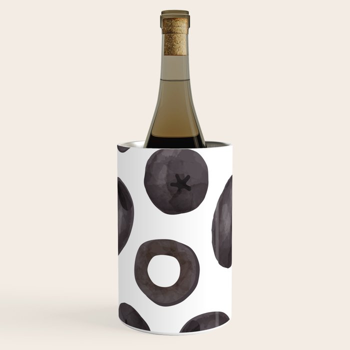Black olive watercolor pattern print Wine Chiller Gallery Image 1