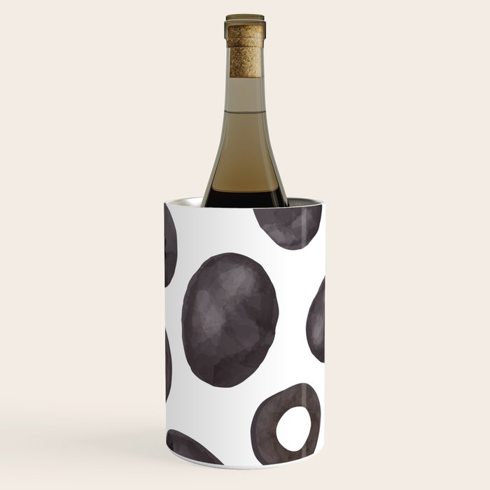 Black olive watercolor pattern print Wine Chiller Gallery Image 3