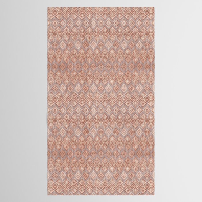 Abstract boho geometric tribal - terracotta Tablecloth Gallery Image 2