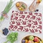 Red On Cream Leaves Cutting Board Gallery Image 2