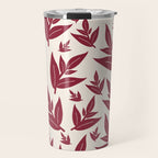 Red On Cream Leaves Travel Mug Gallery Image 1