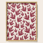 Red On Cream Leaves Serving Tray Gallery Image 1