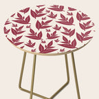 Red On Cream Leaves Side Table Gallery Image 2