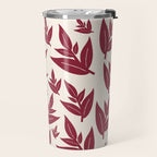 Red On Cream Leaves Travel Mug Gallery Image 2