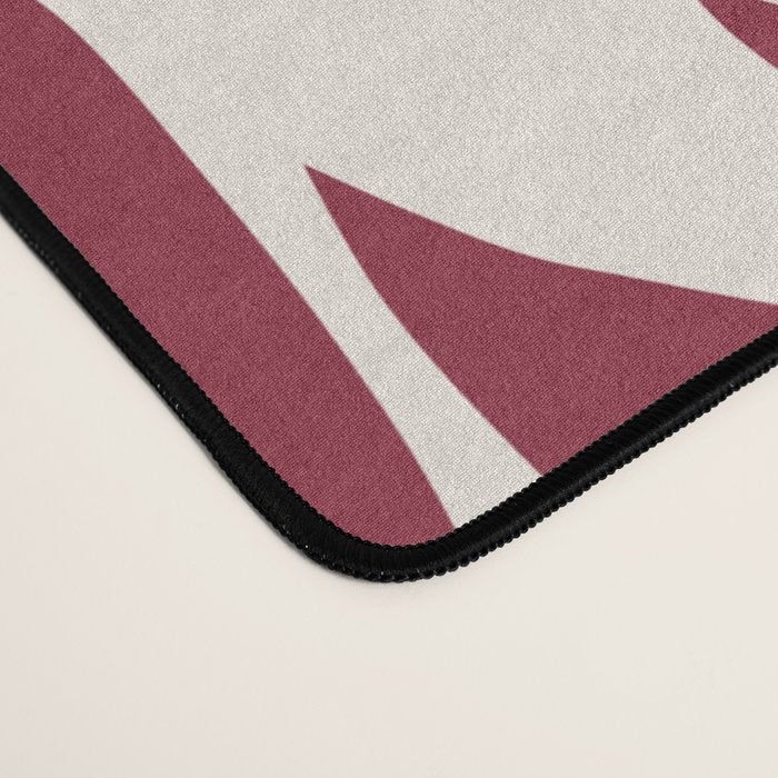 Red On Cream Leaves Desk Mat Gallery Image 4