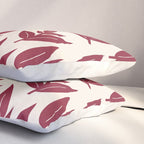 Red On Cream Leaves Pillow Sham Gallery Image 3