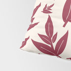 Red On Cream Leaves Pillow Sham Gallery Image 4