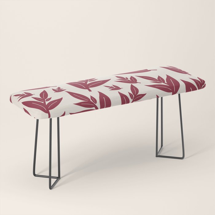 Red On Cream Leaves Bench Gallery Image 1