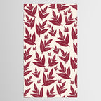 Red On Cream Leaves Tablecloth Gallery Image 2