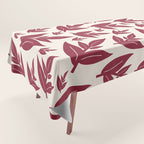 Red On Cream Leaves Tablecloth Gallery Image 1