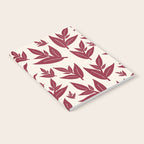 Red On Cream Leaves Notebook Gallery Image 2