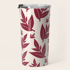 Red On Cream Leaves Travel Mug Gallery Image 3