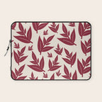 Red On Cream Leaves Laptop Sleeve Gallery Image 1