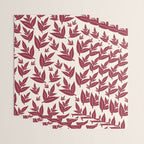 Red On Cream Leaves Wrapping Paper Gallery Image 3