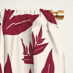 Red On Cream Leaves Window Curtain Gallery Image 2