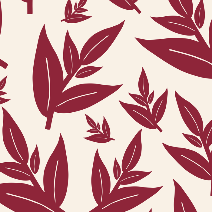 Red On Cream Leaves Coffee Mug Gallery Image 2