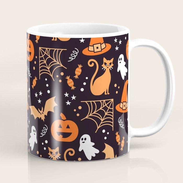 Halloween party illustrations orange, black Coffee Mug Gallery Image 1