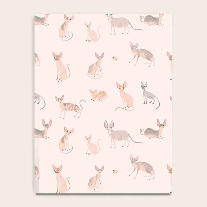 Sphynx Cats - No Furr Don't Care - Cat Pink Notebook Gallery Image 4