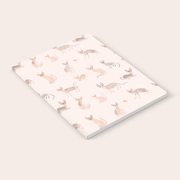 Sphynx Cats - No Furr Don't Care - Cat Pink Notebook Gallery Image 2