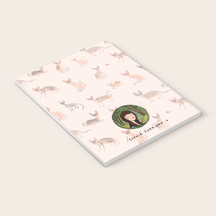 Sphynx Cats - No Furr Don't Care - Cat Pink Notebook Gallery Image 3