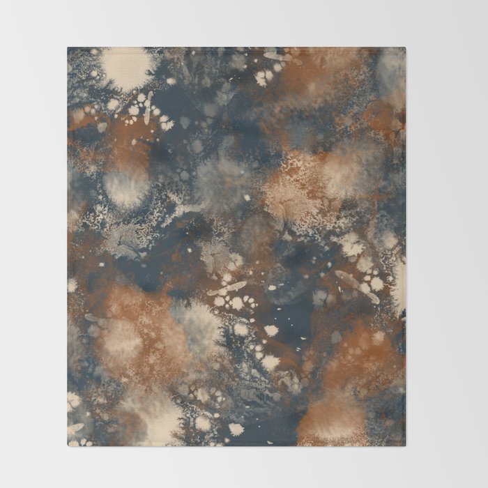 Earth watercolor splashes Throw Blanket Gallery Image 2